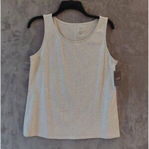J JIll Pure Jill  Layering Tank Top Women's Size Small Oatmeal 100% Cotton NEW!